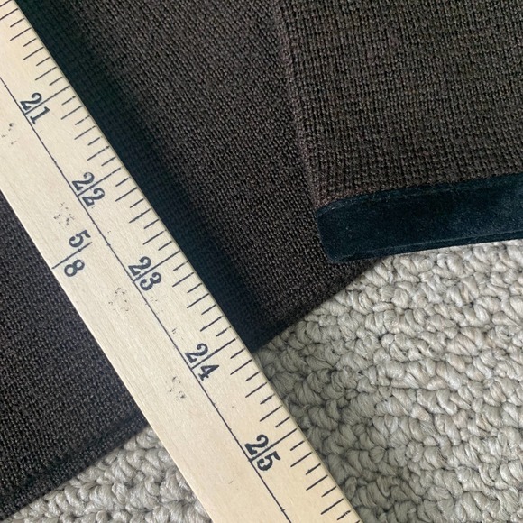 Easel Womens Blazer Sweater Small Brown Merino Wool Blend Cardigan Faux Pockets - Picture 7 of 11